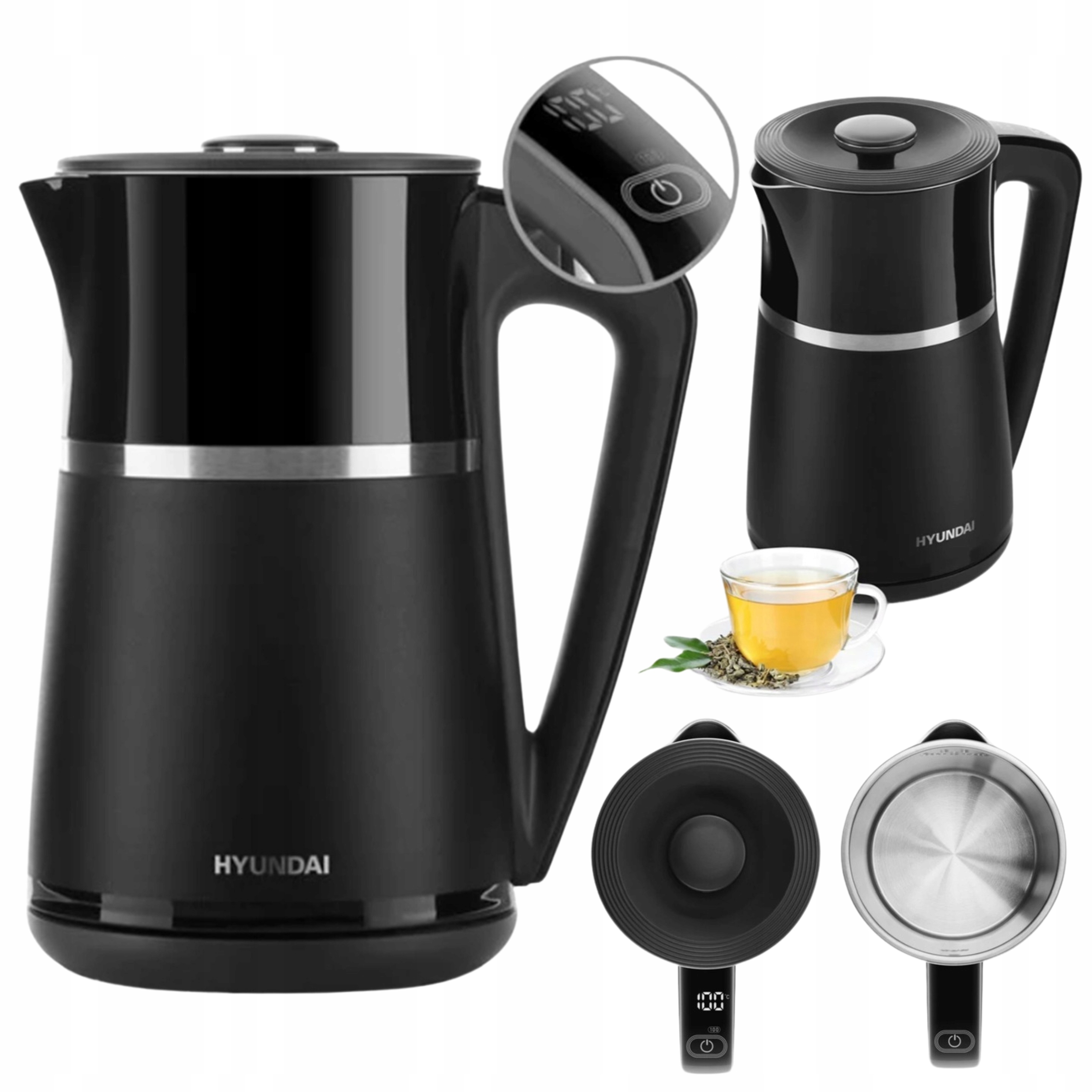 Czajnik elektryczny Hyundai VK309 z regulacją temperatury 1,7l czarny