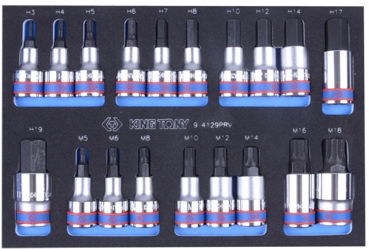 

Nasadki Bit Klucz 1/2 Hex Spline 19szt King Tony