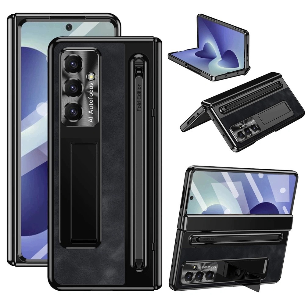 Kožené Pouzdro s podstavcem a krytem pantu pro Galaxy Z Fold8 Ultra