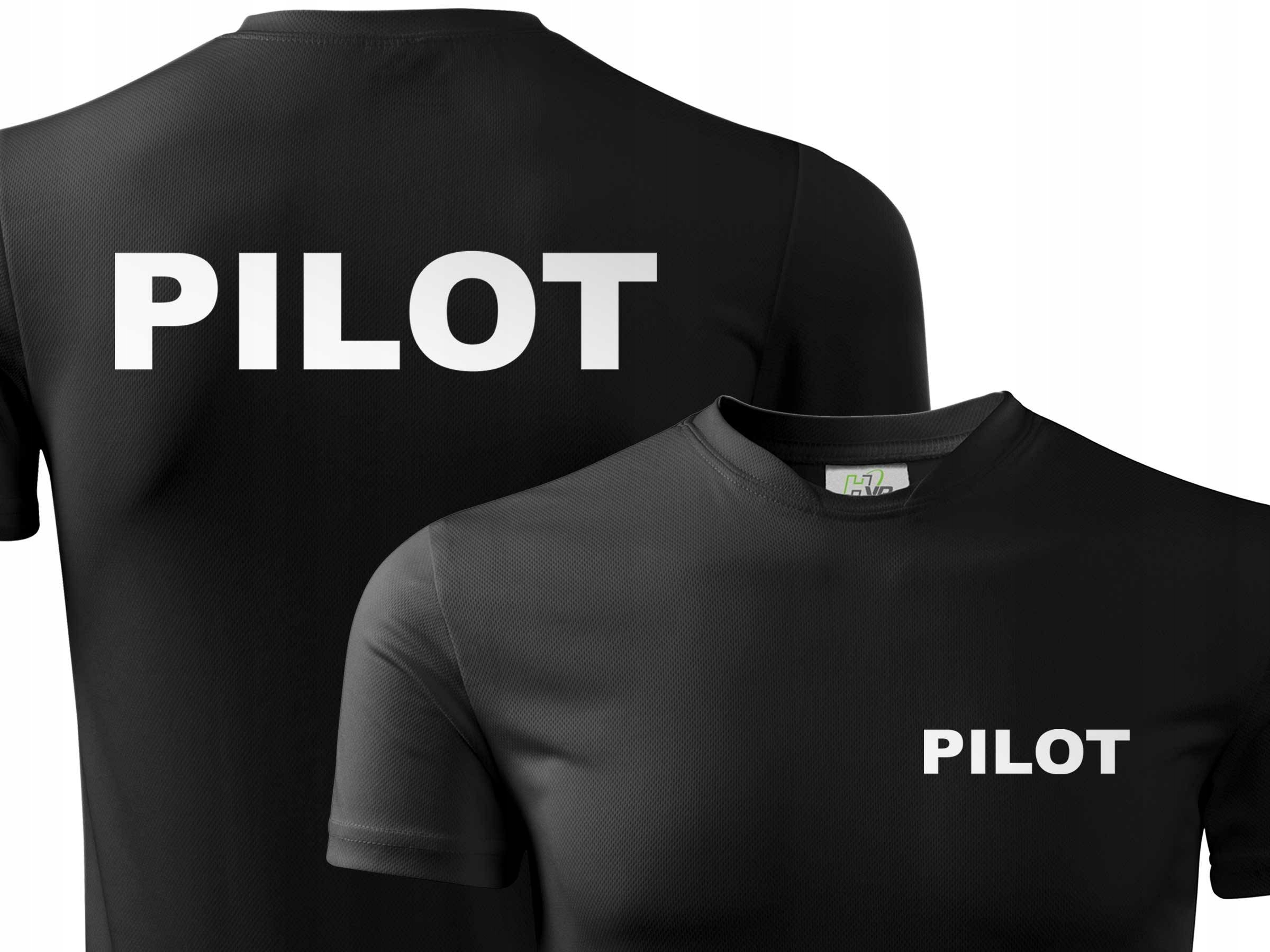 

Odblaskowa koszulka techniczna nadruk Pilot