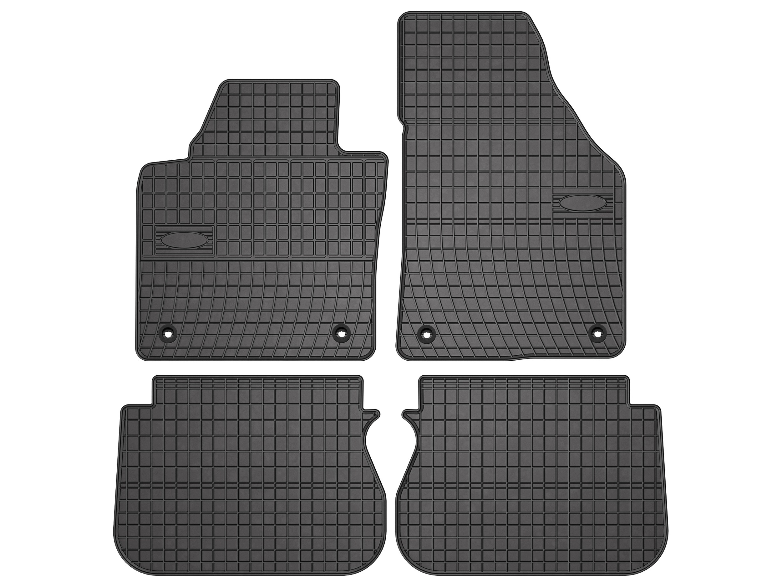 Gumové koberce pro Vw Caddy 2K 2004-2010 sada. 4 ks SolidPRO stopky Ovál