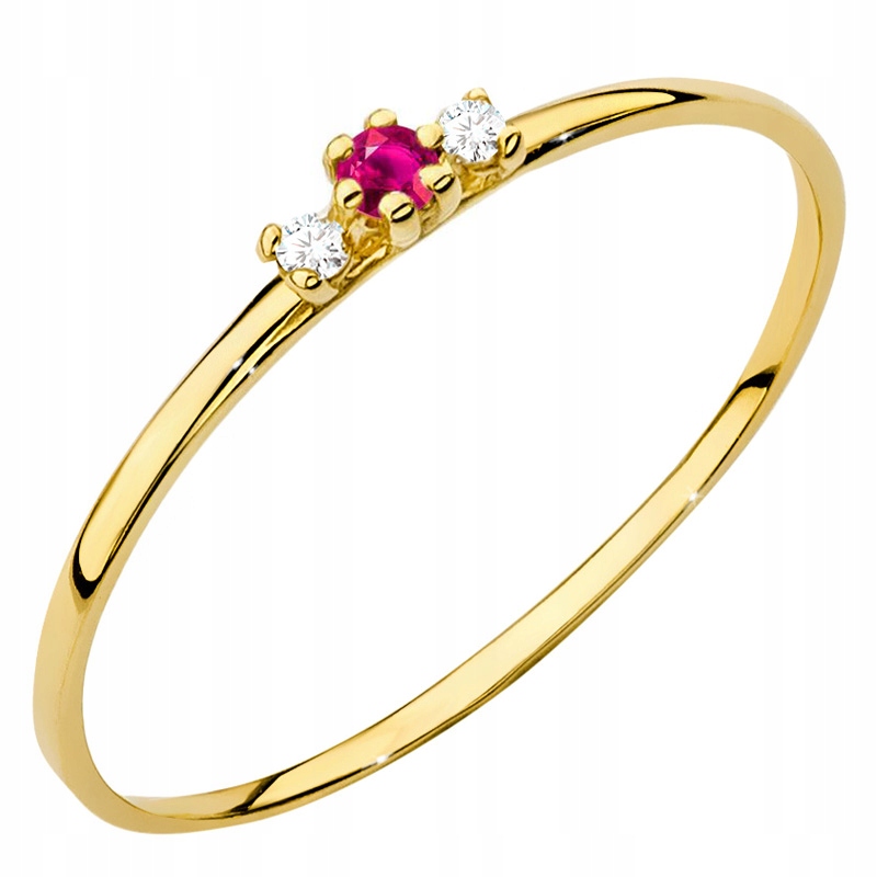 Złoty Pierścionek Obrączka 333 z Cyrkoniami r.14