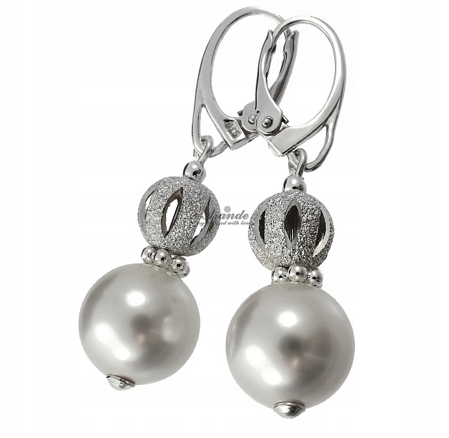 Originální perly Crystal White Stříbro Arande
