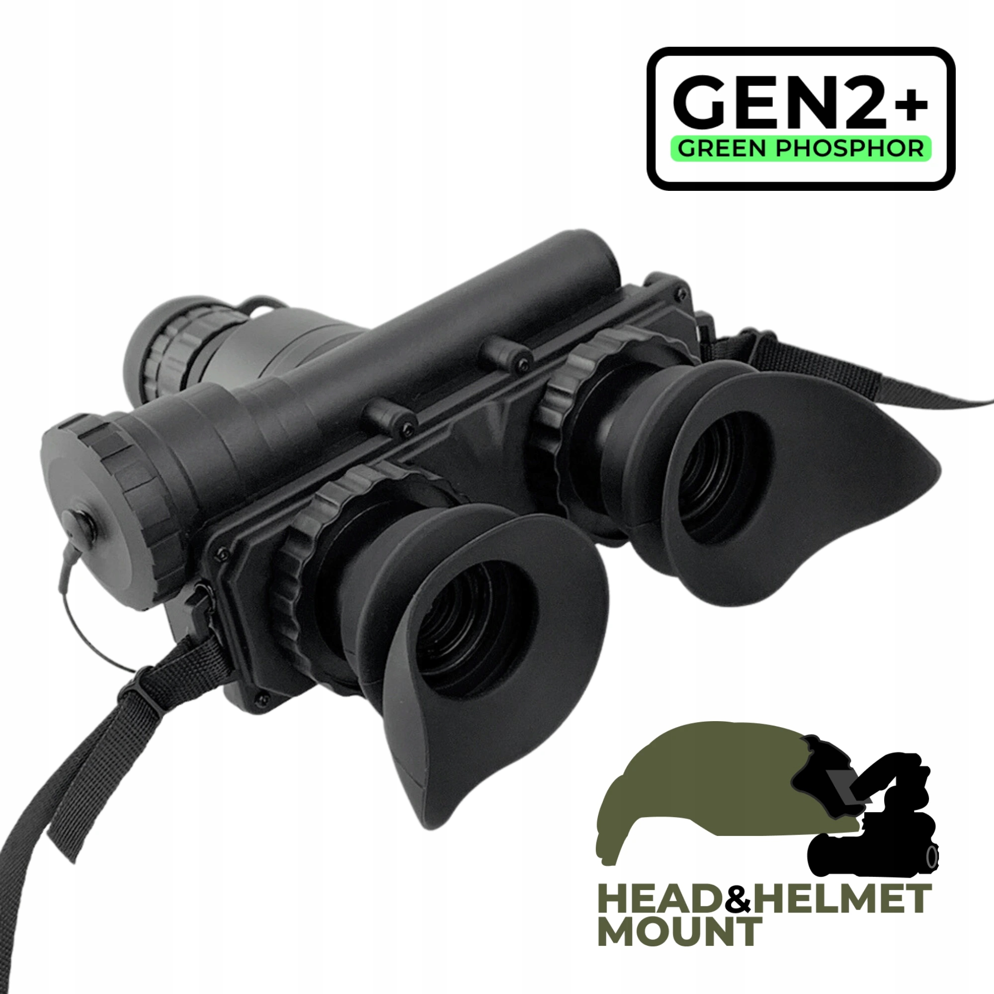 Noční vidění Ork Hunter PVS-7 Gen 2+: Green Phosphor, Sada na helmu, IP65