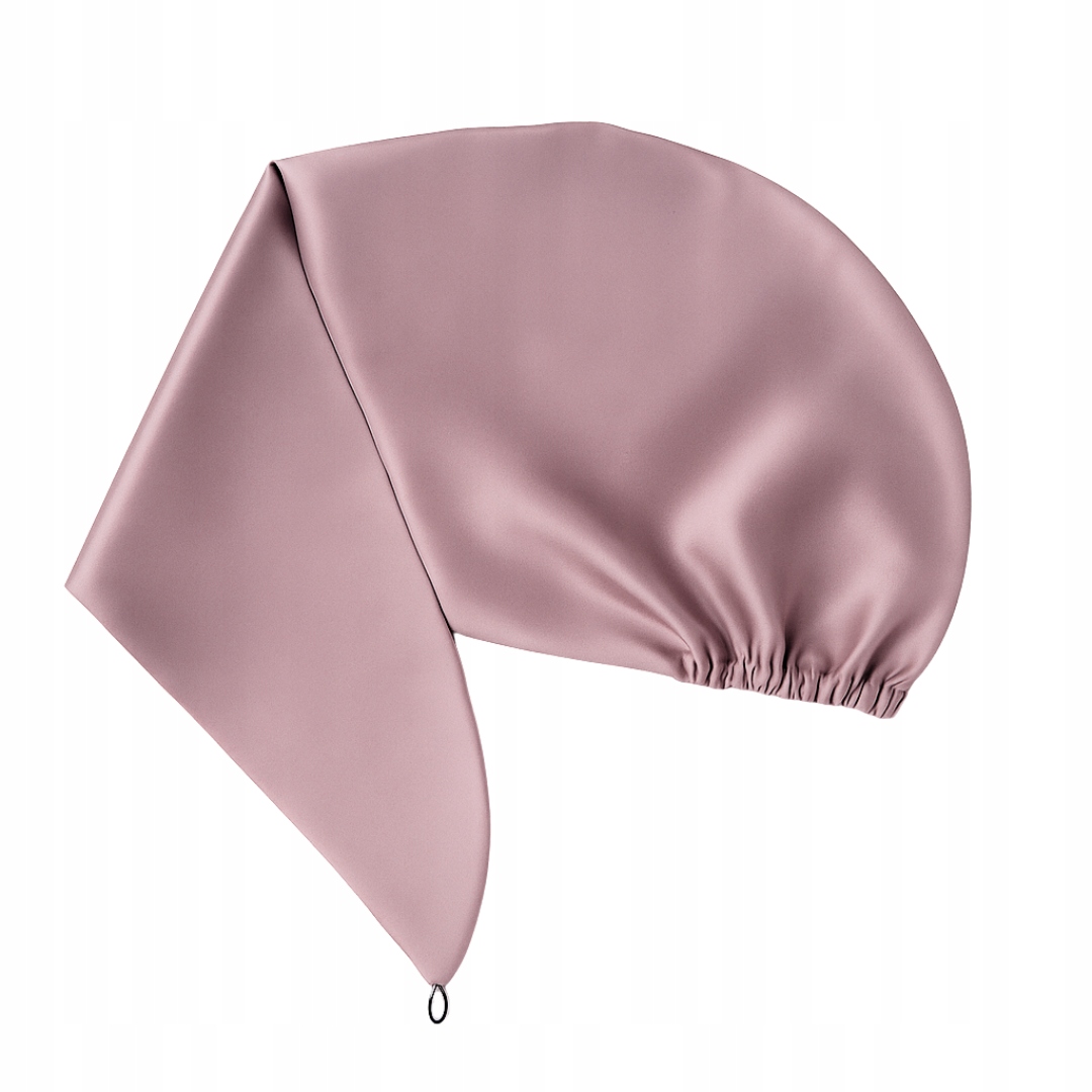 Hedvábný dvouvrstvý turban na spaní 100% hedvábí levandule růžový
