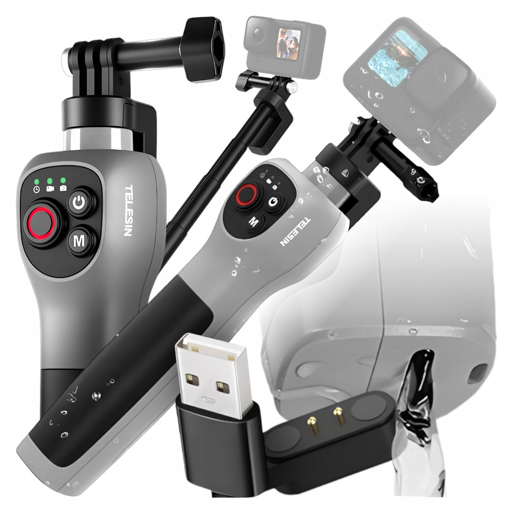 Wodoodporny kijek Selfie Stick wysięgnik Pilot do GoPro 13 12 11 10 9 8