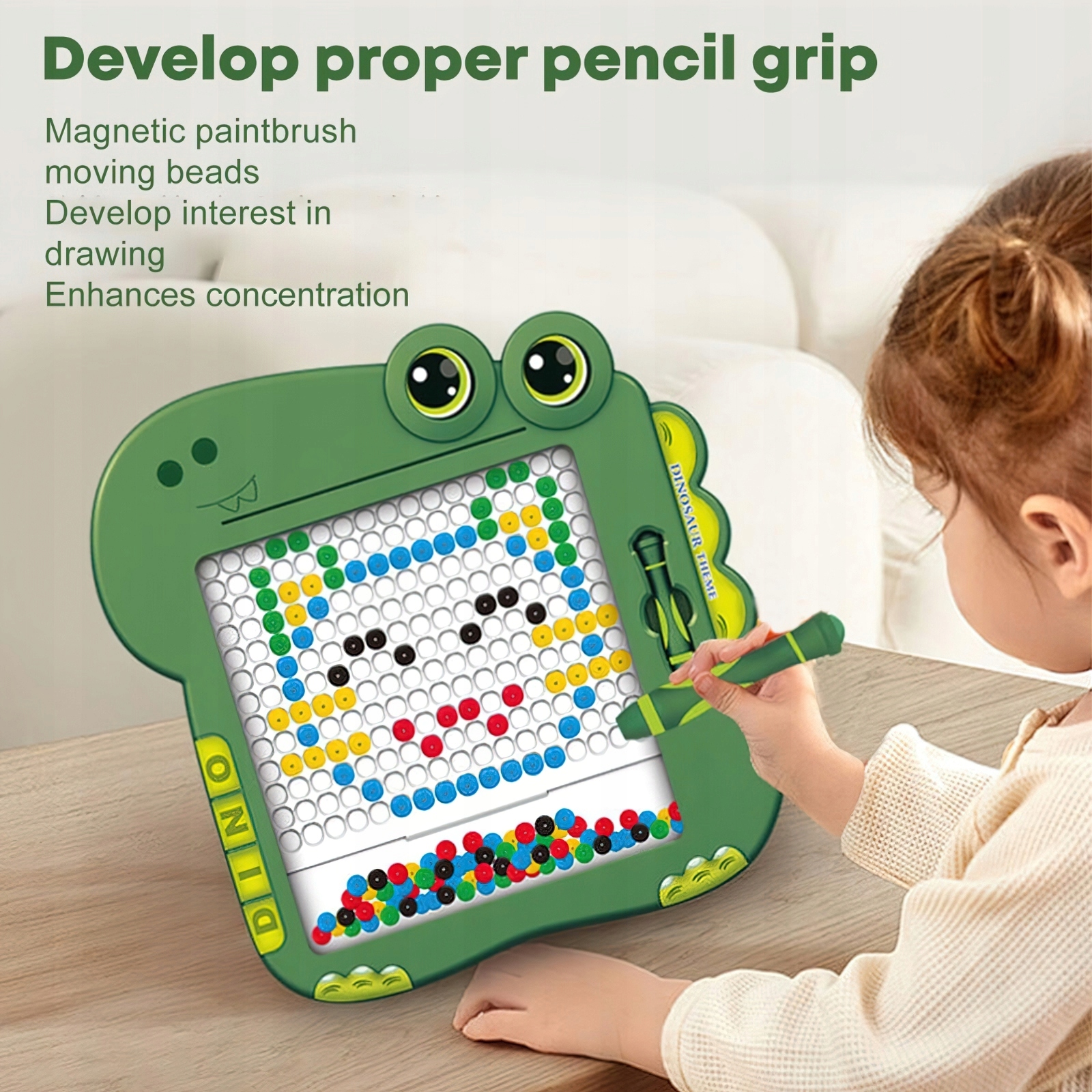 TABLICA MAGNETYCZNA KROPKI EDUKACYJNA DLA DZIECI MAGNETYCZNA DINO BOARD Głębokość produktu 37.7 cm