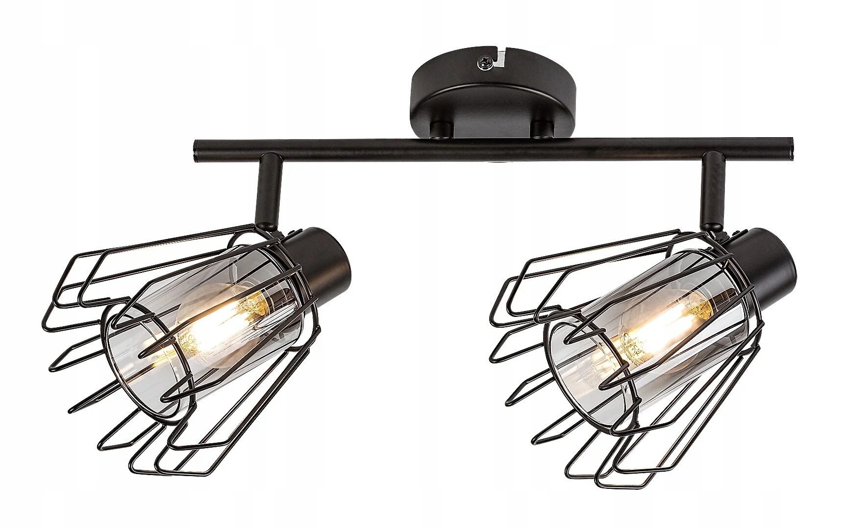 Rabalux Stropná lampa Industriálna čierna 2xE14 Reflektory Sklo