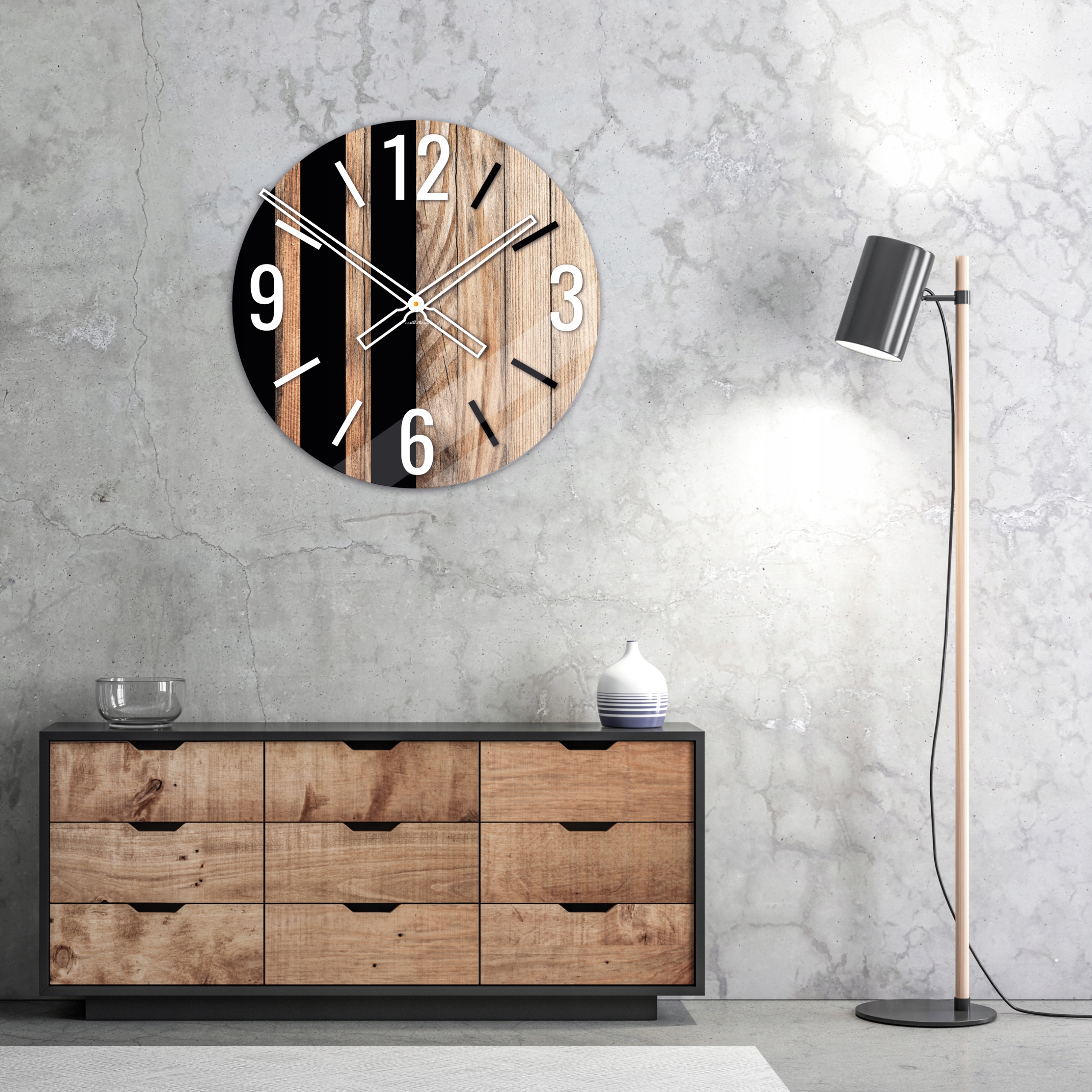 NOWY DUŻY ZEGAR ścienny 50CM SZKLANY nowoczesny Marka inna