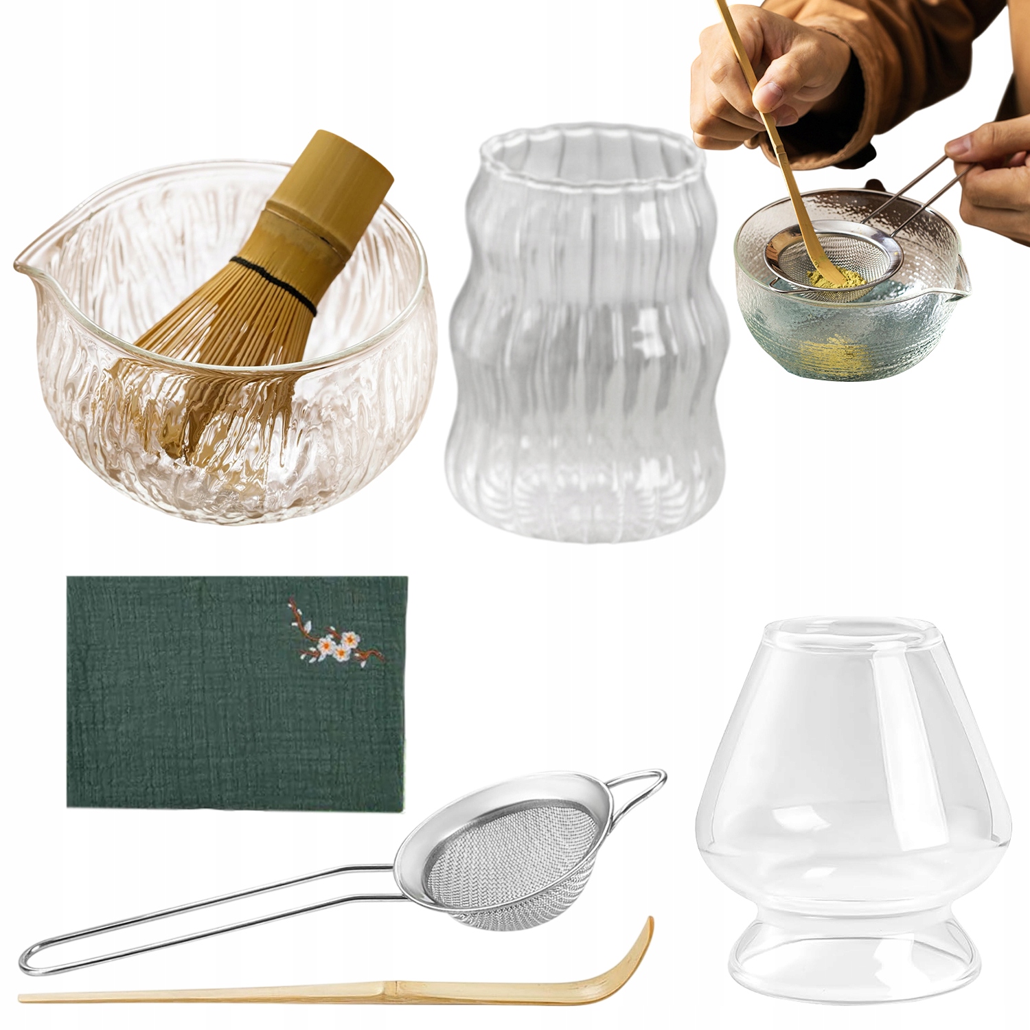 Levně Sada Matcha, Sada 7 Prvků S Protiskluzovou Miskou A Chasenem