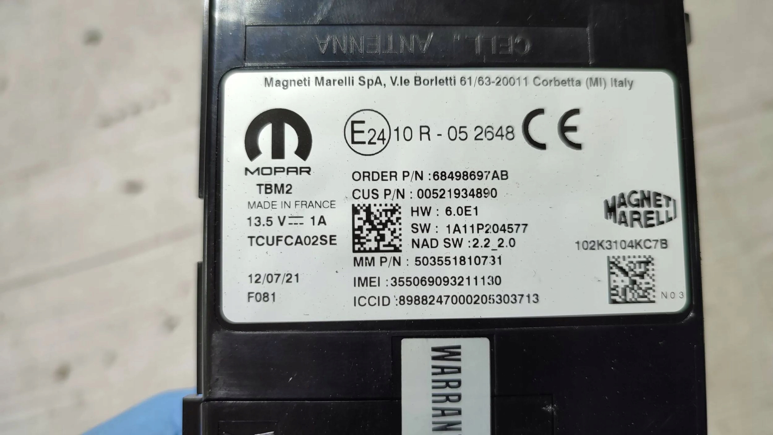 Alfa Romeo Stelvio 2021 computer module control unit