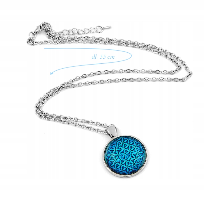 Naszyjnik kwiat życia niebieski