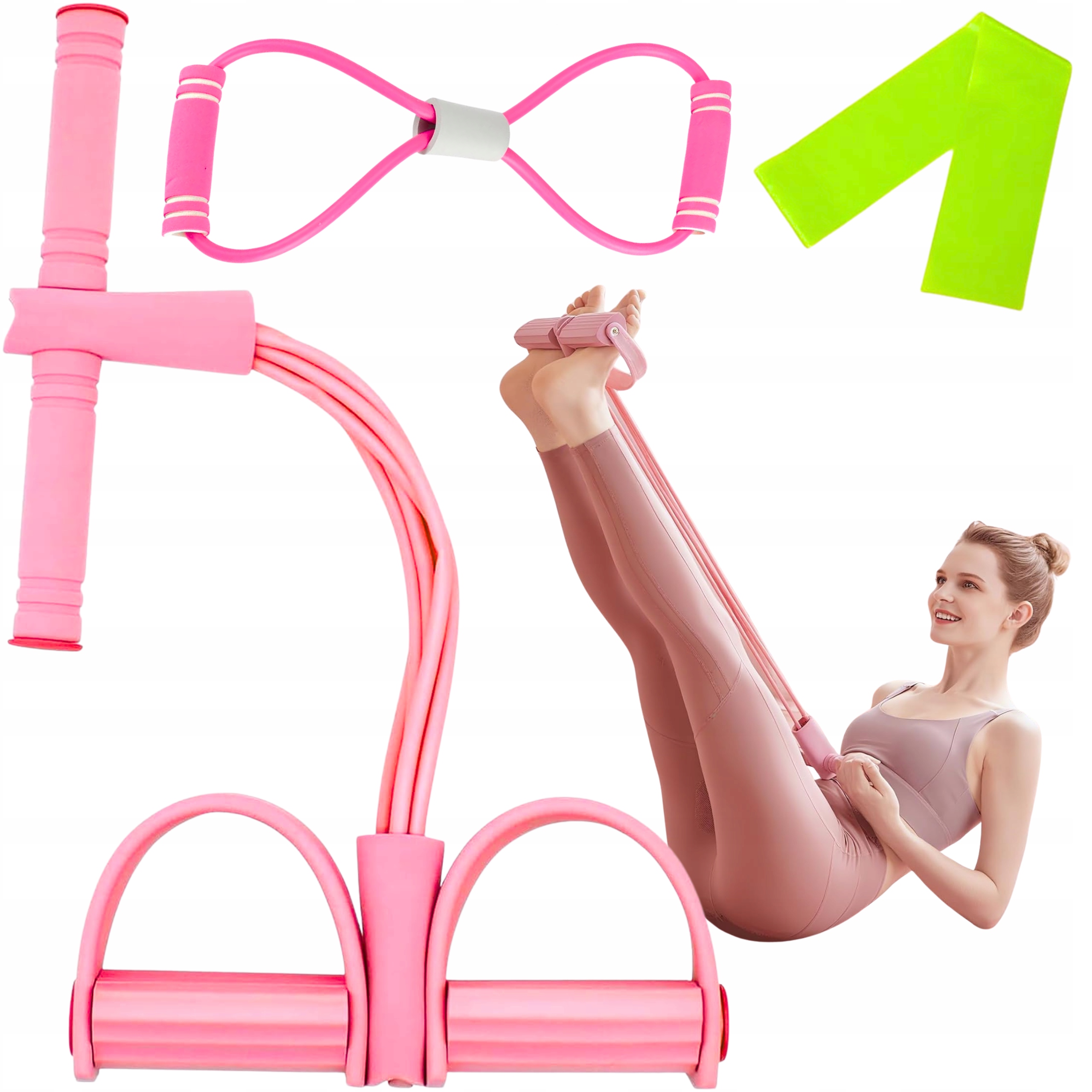 Ekspander Guma Do Ćwiczeń Brzucha Rozciągania Oporowa Taśma Trenin Zestaw