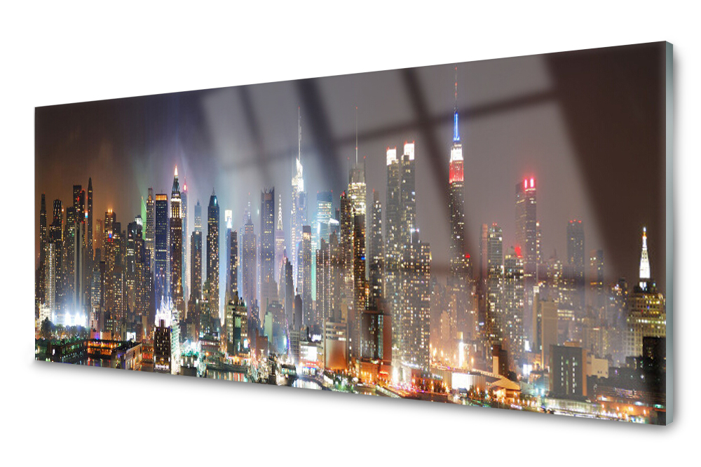 Obraz na skle Noční město New York 125x50