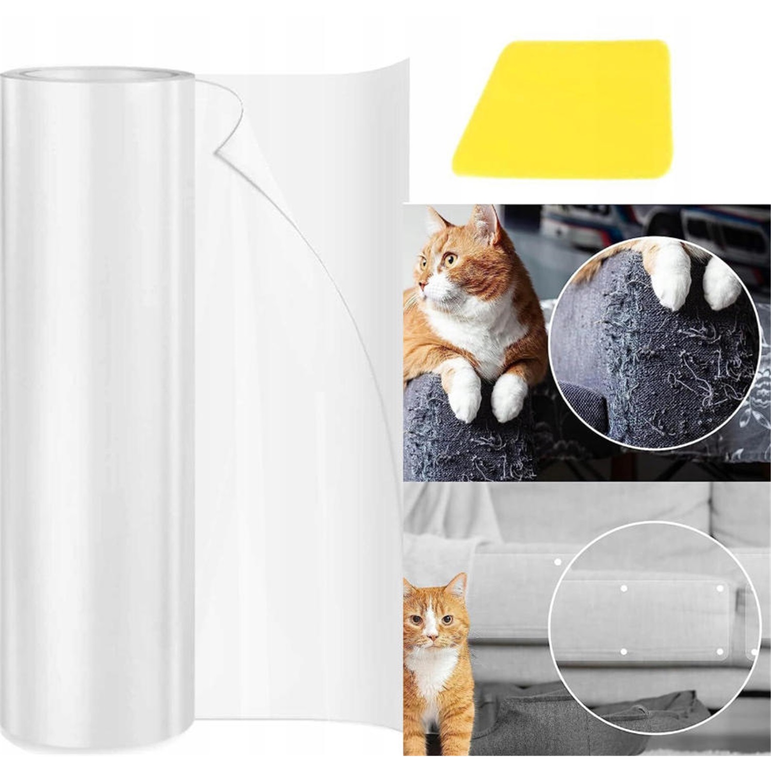 Ochranná Krytka Fólie Na Pohovku Křesla Pro Kočky Škrabadlo Rolka 5mx20cm