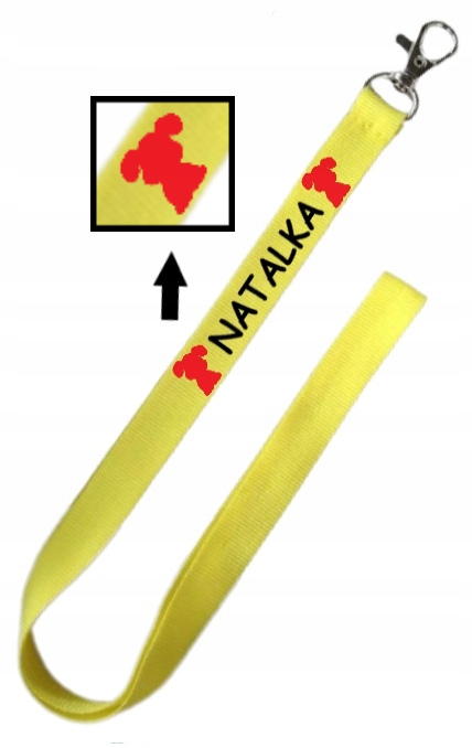 Smycz długa na klucze z nadrukiem - PERSONALIZACJA