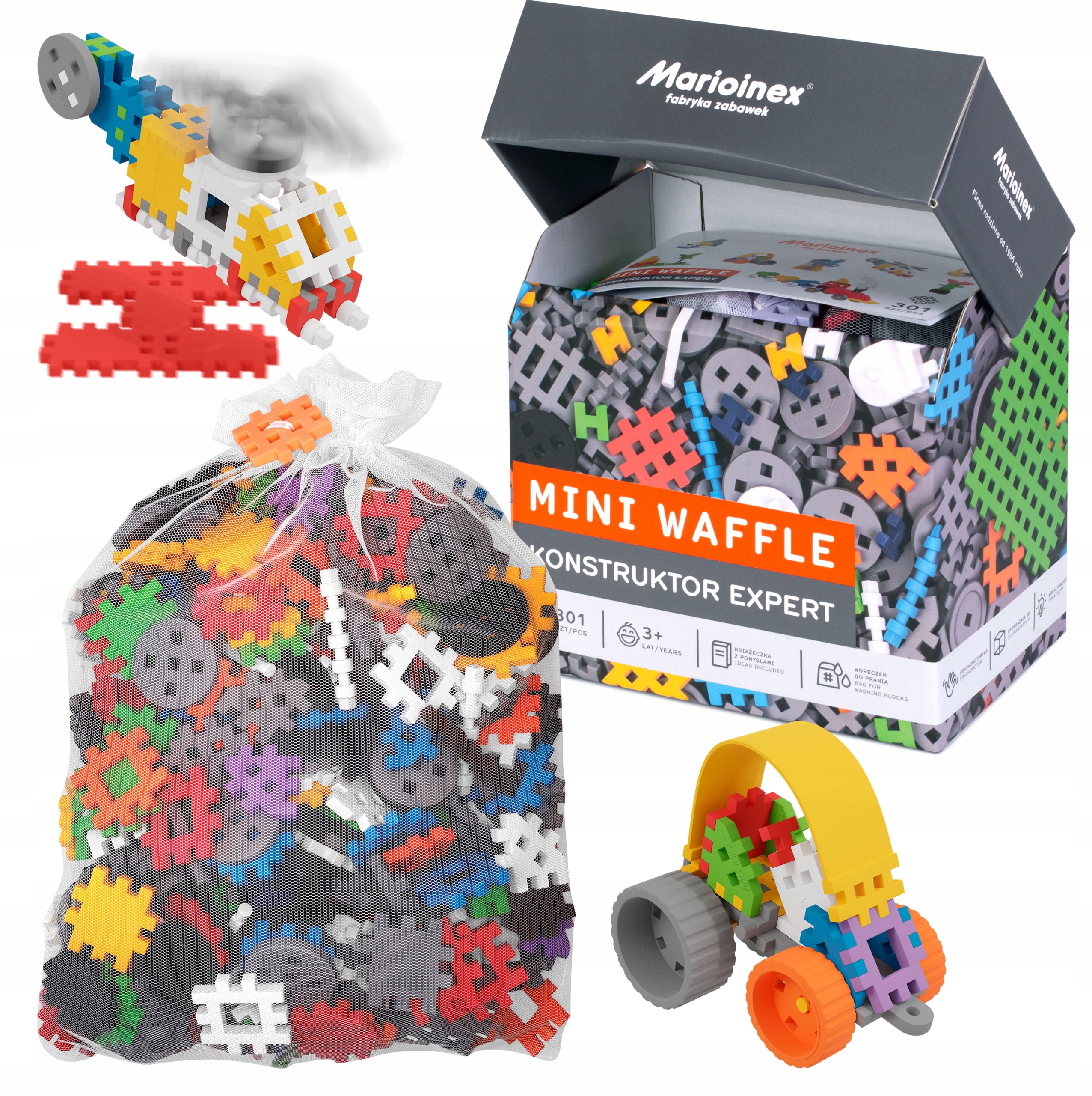 

Klocki Waffle Konstruktor Marioinex Expert 301 El.