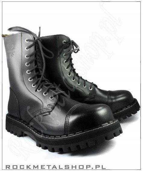 Steel długie Glany Steel Black (10 dziurek) r. 48