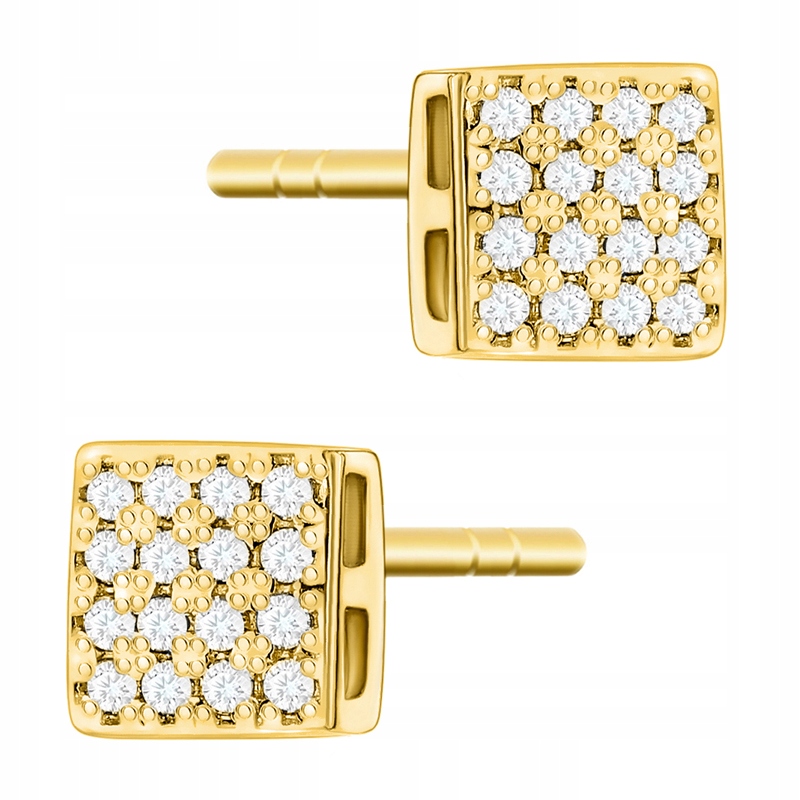 Zlaté Náušnice 585 Celebrita s Brilianty 0,16 ct