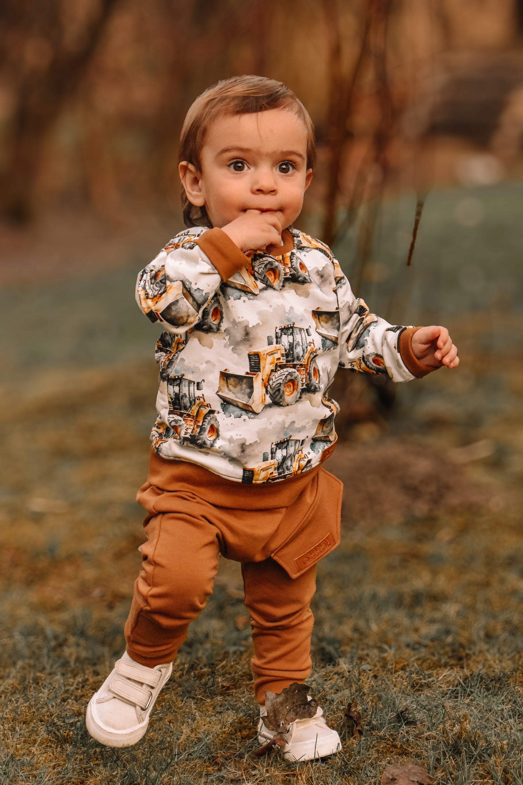 Koparki Dres Komplet Dla Chłopca Bluza Spdnie Baggy Zestaw Handmade