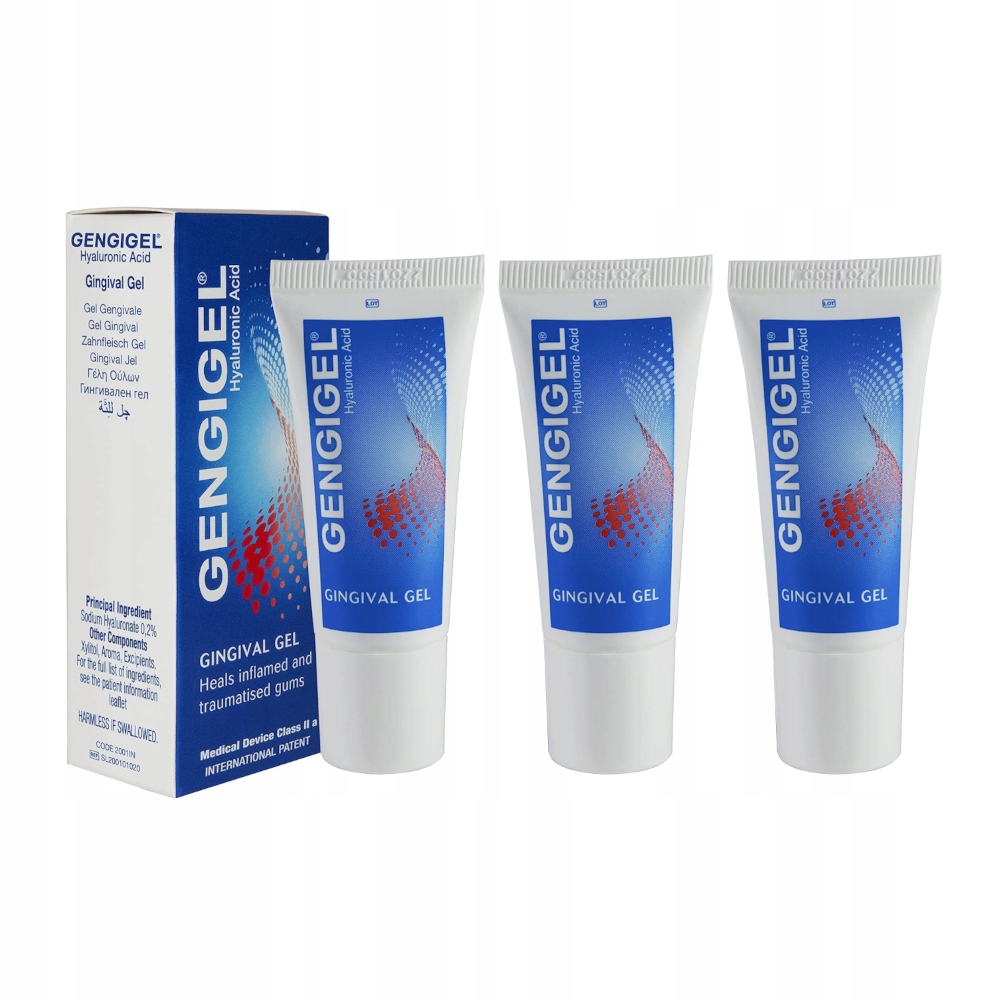 Gengigel Gel 0,20% Ha 3 x 20ml zestaw 3 żeli z kwasem hialuronowym