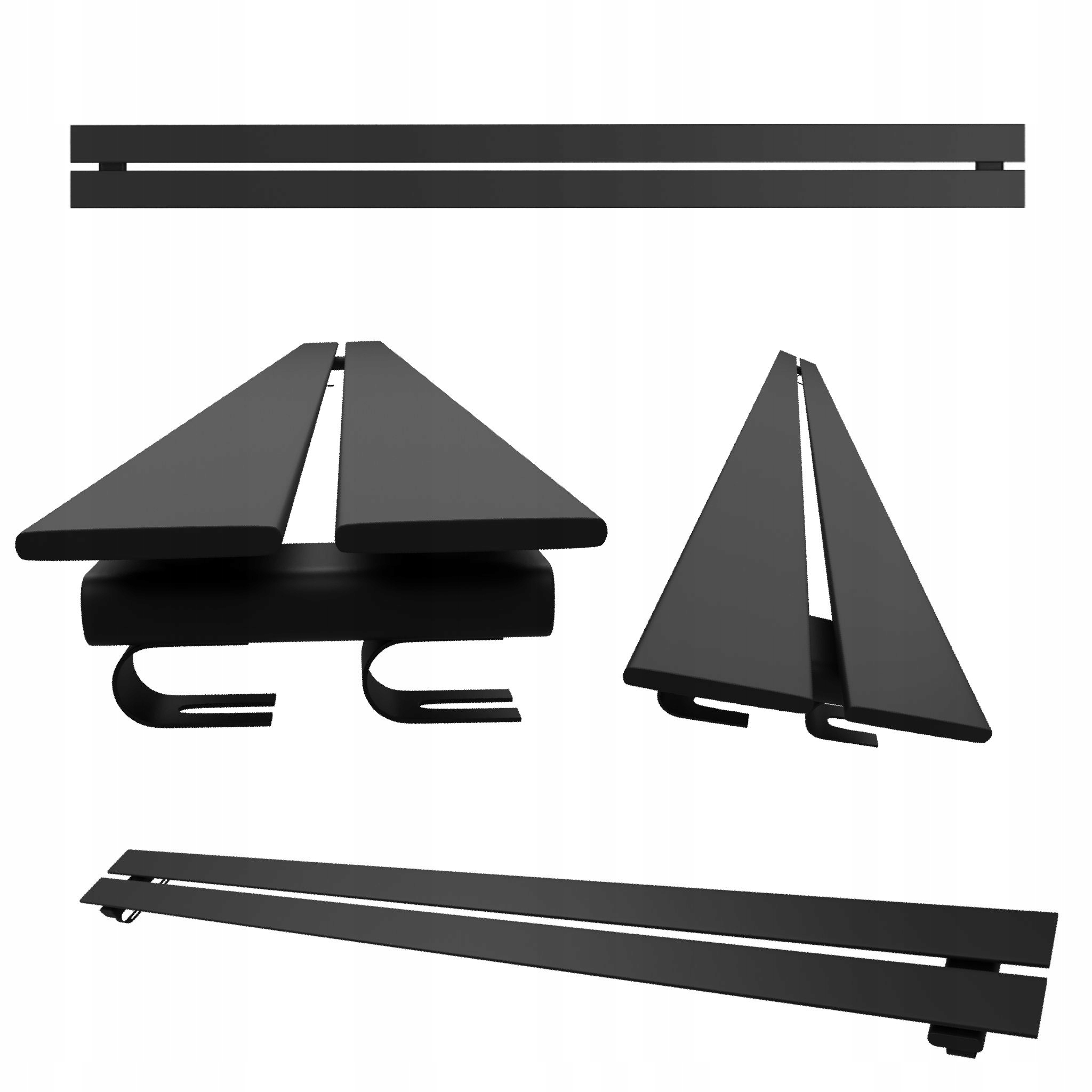 Horizontální pokojový radiátor Belloslim 15x140 černý