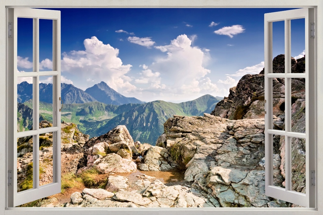 

Obraz widok przez okno tatry giewont 70x50