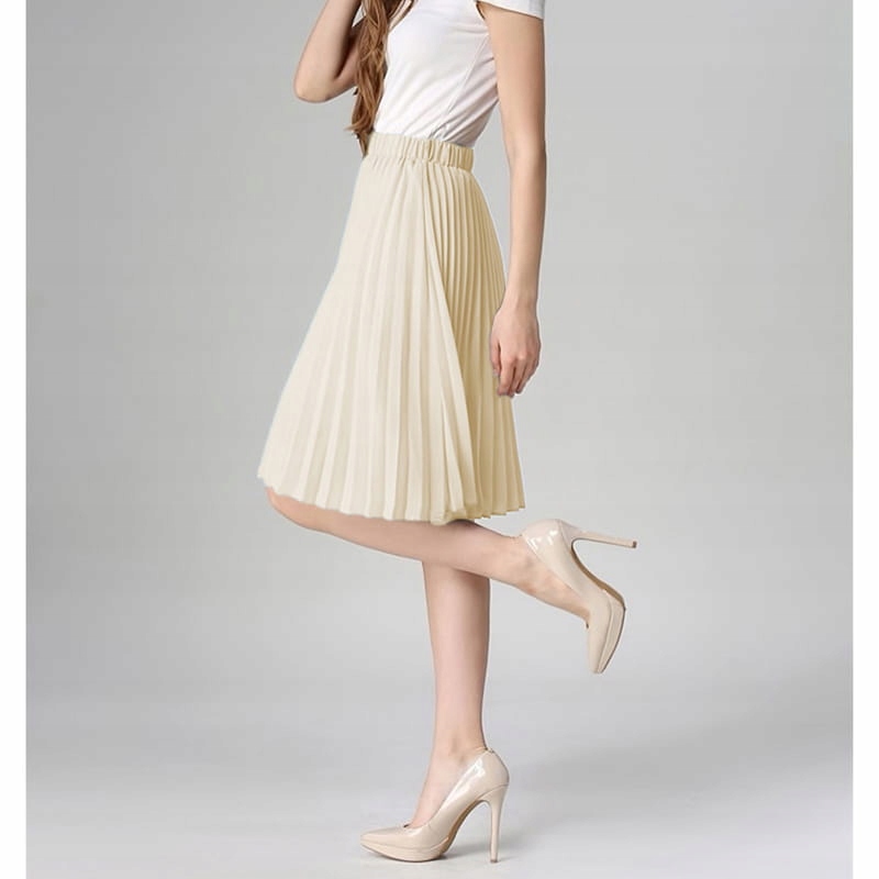 PIĘKNA SPÓDNICA PLISOWANA MIDI KOLORY Rozmiar uniwersalny