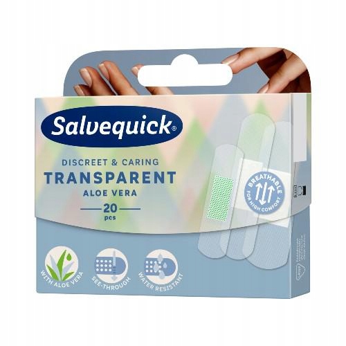 

Salvequick Plastry Transparent Aloe Vera, 20 Szt