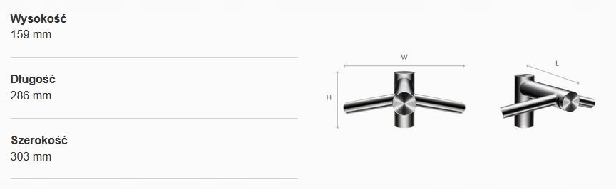 Kran suszarka do rąk Dyson TAP WD04 Airblade short AB09 WODA + SUSZENIE Marka Dyson