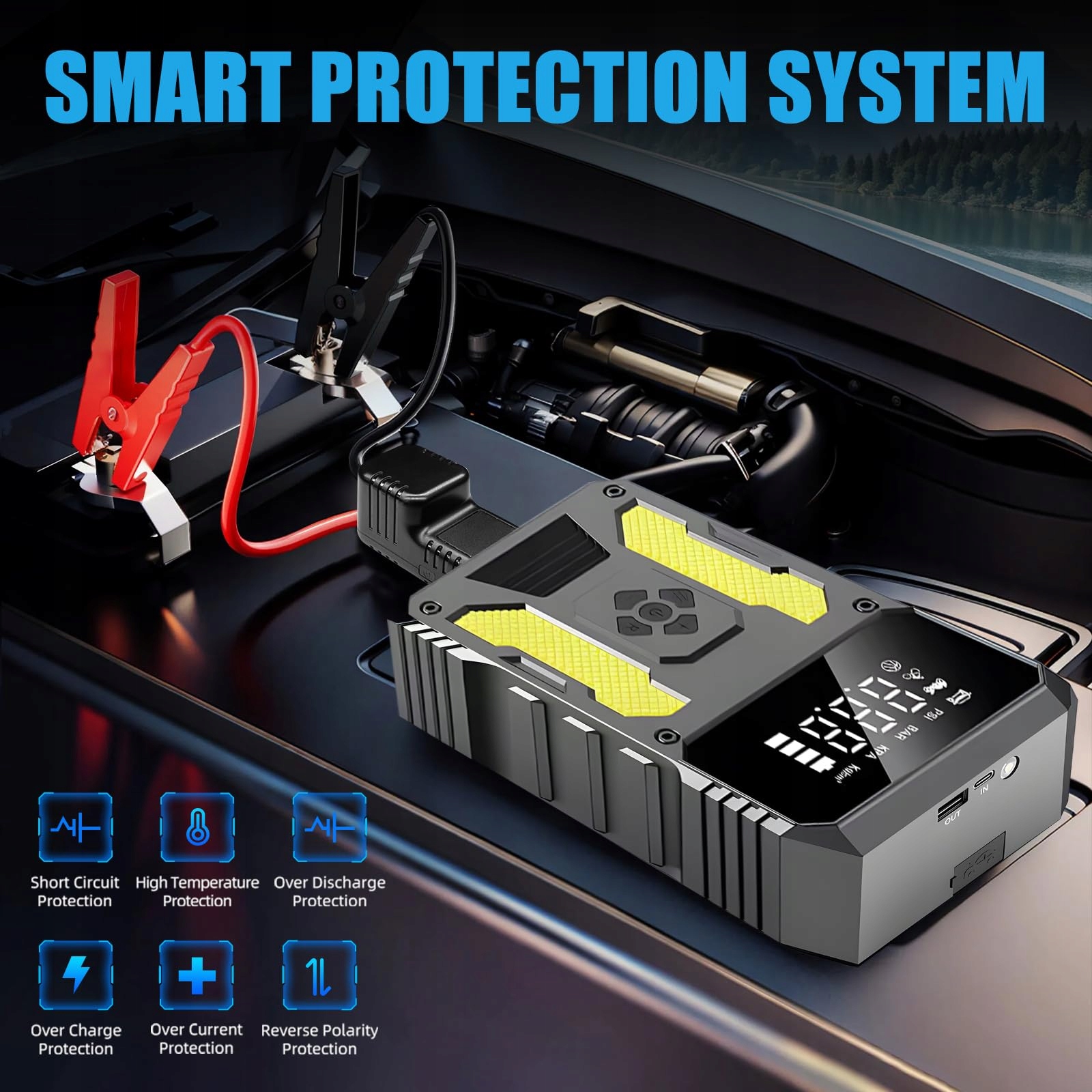 JUMPSTARTER Zestaw Rozruchowy z Kompresorem, Powerbank, Latarka LED — miniatura 6
