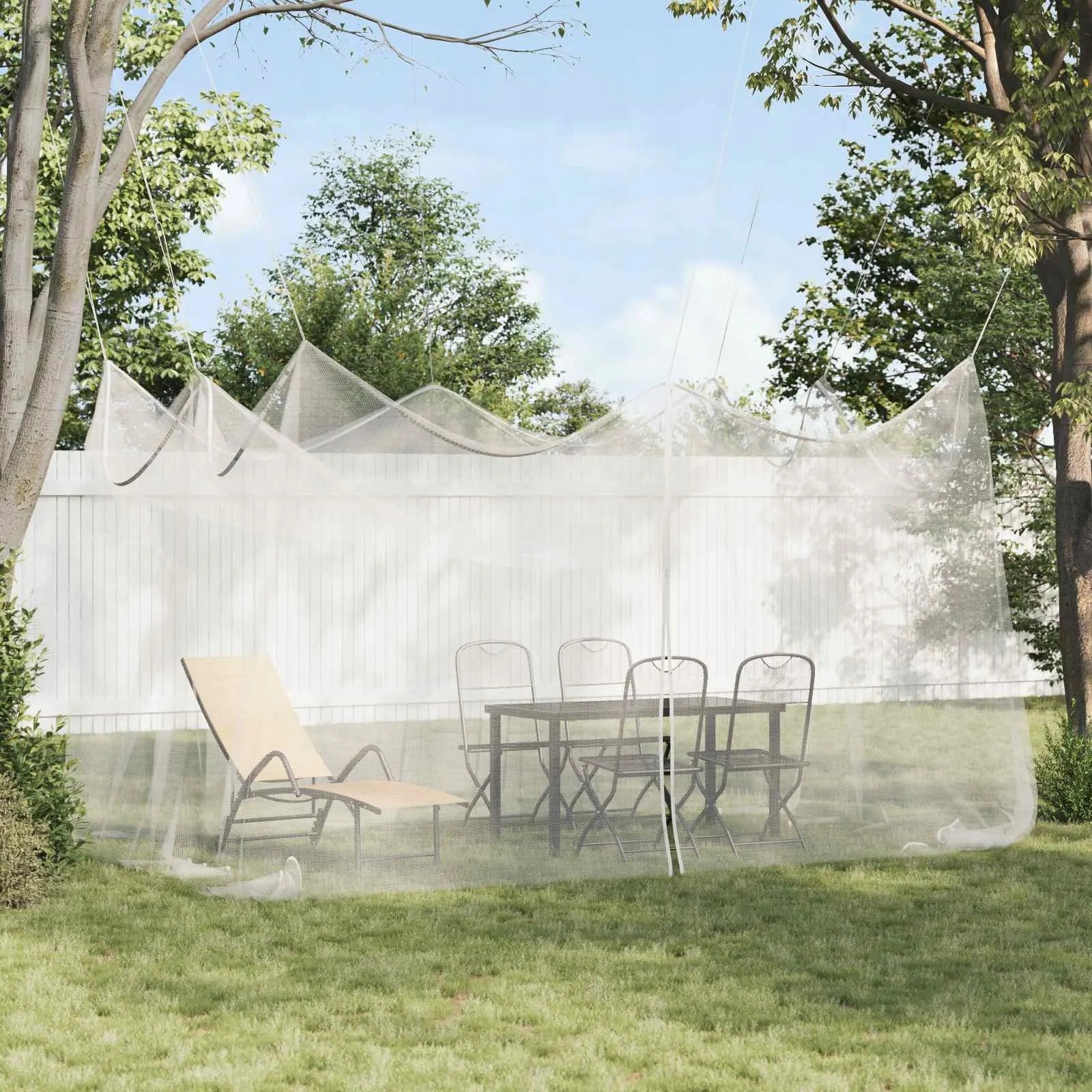 vidaXL Zahradní moskytiéra 156 síťovina Bílá 3 x 4,5 x 2,5 m Polyester