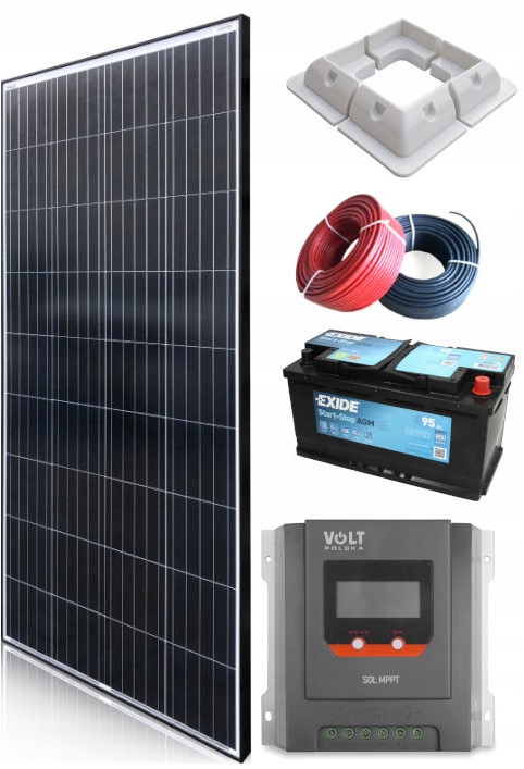 ZESTAW SOLARNY PANEL REGULATOR MPPT 190W