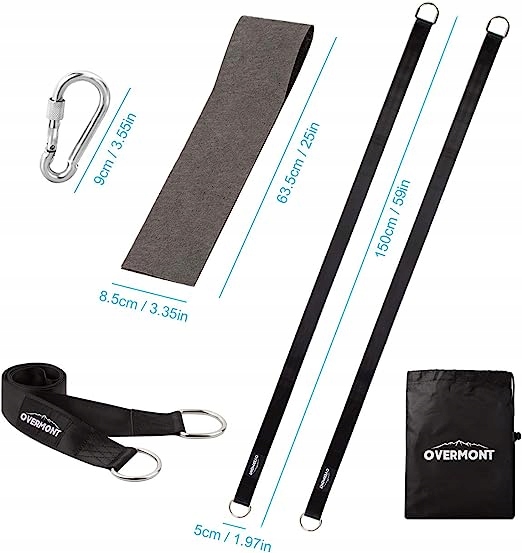 Pasy mocowanie do zawieszania hamaka huśtawki na drzewo 2szt do 550 kg Producent Overmont