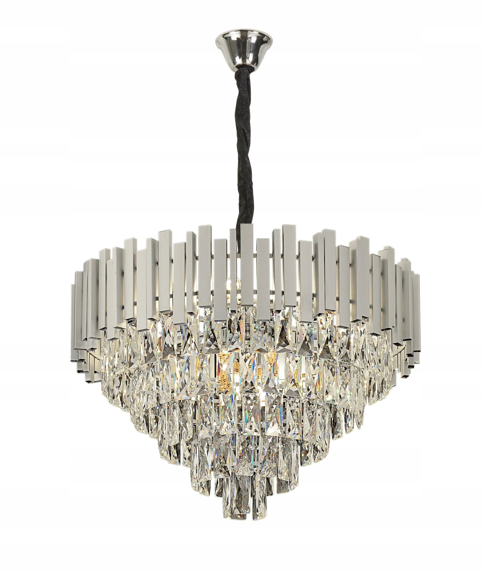 Závěsná stropní lampa Moderní lustr Křišťál Chrom E14 Obývací pokoj