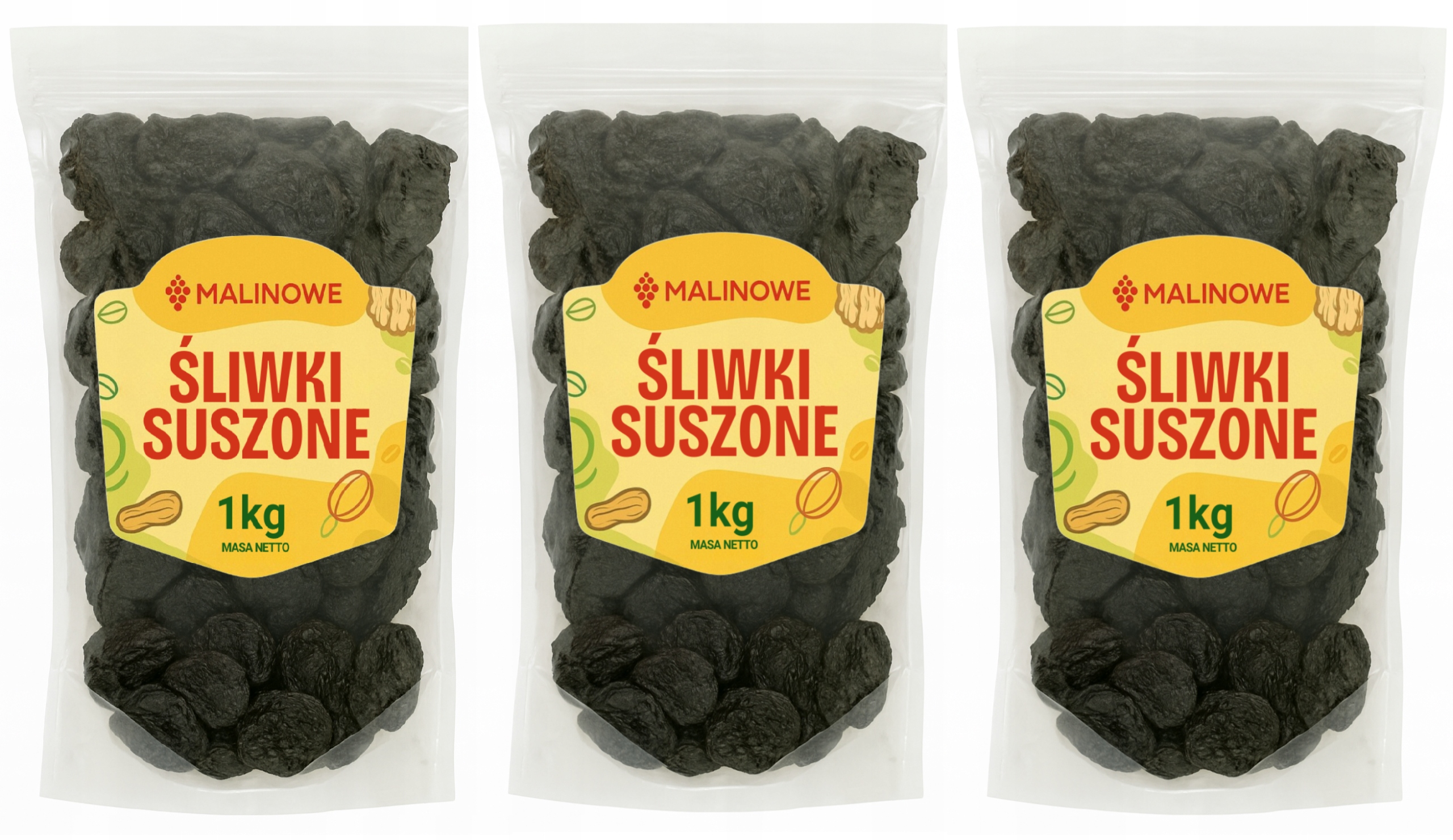 Set Sušené Švestky 3x1kg Švestka Sušená Bez Pecek Prémiová Kvalita