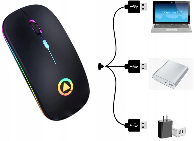 MYSZKA BEZPRZEWODOWA MYSZ OPTYCZNA SLIM LED LEKKA EAN (GTIN) 5904978359335