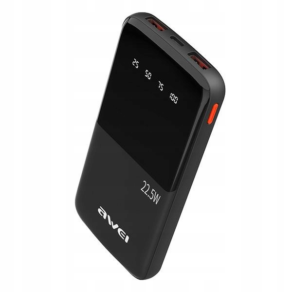 Awei PowerBank P10K 10000 mAh 22.5Wczarny/black