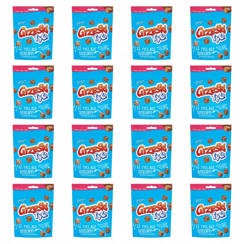 Grześki Tyci Wafelki s krémem v mléčné čokoládě 120 g X16