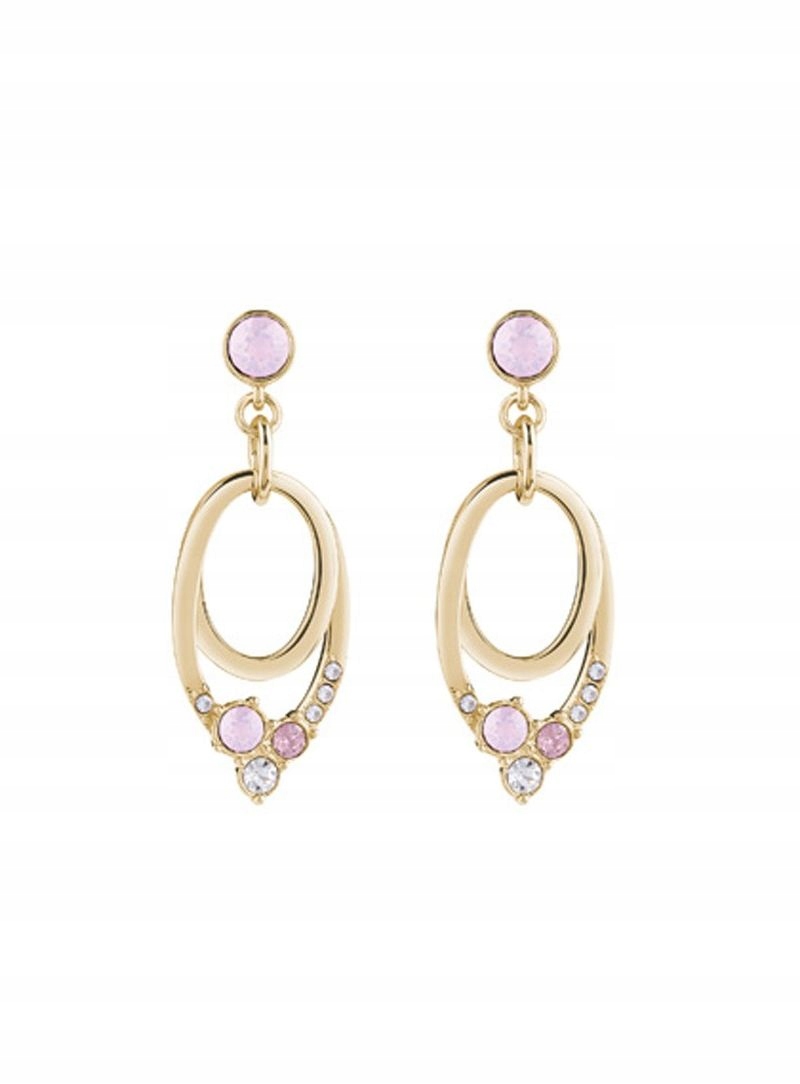 Dámské Náušnice Guess růžové zlato zirkon kruh