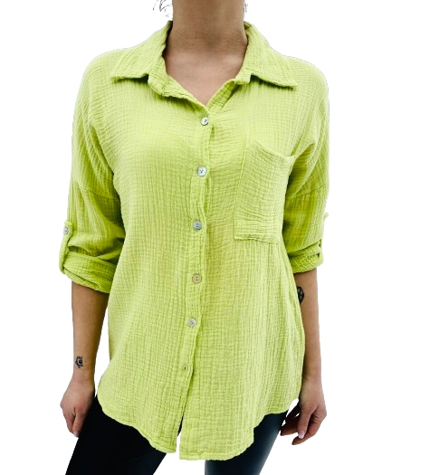 KOSZULA DAMSKA MUŚLINOWA - LUŹNA OVERSIZE Italy