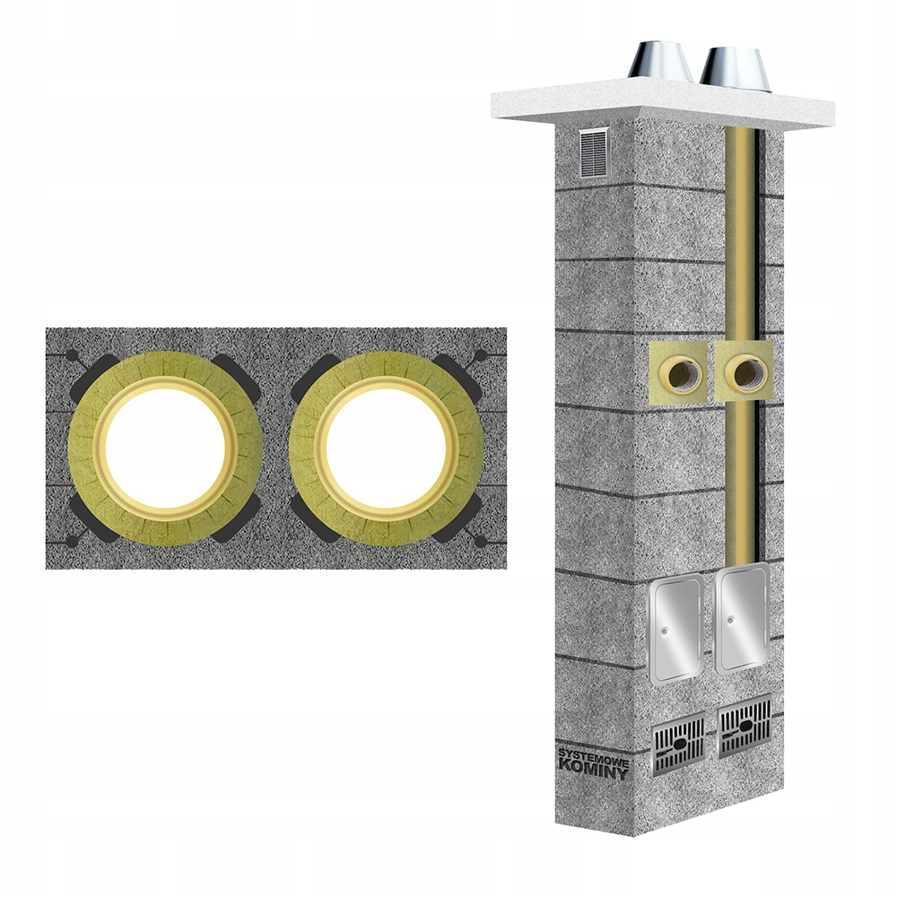 Keramický kouřový komín spalinový fi 160 200 6 m tuhá paliva Dual