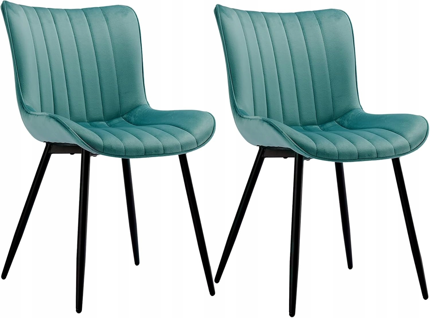 Stoličky 2ks zamat zelené kov jedáleň sada 2 čalúnených stoličiek