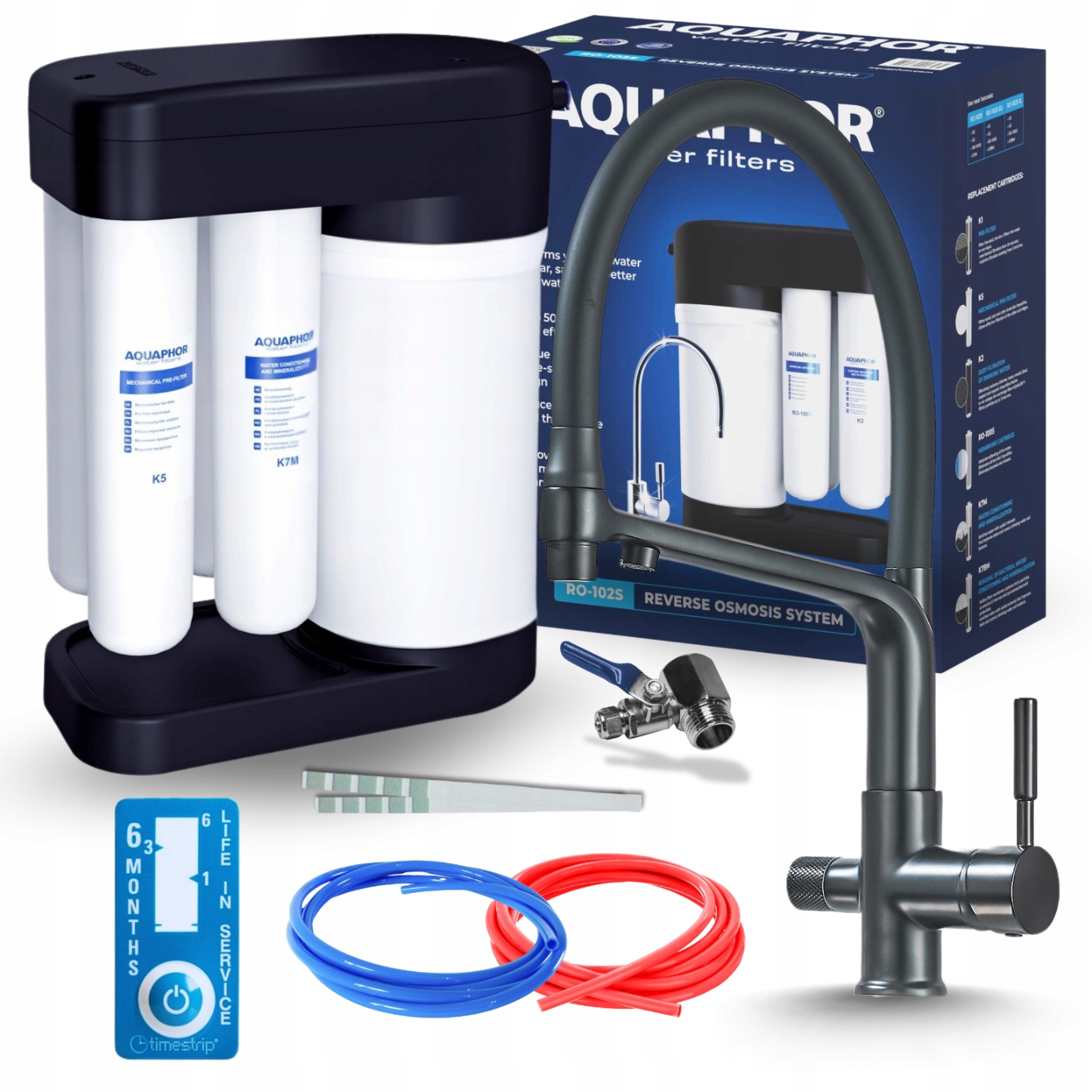 Vodný Filter Aquaphor Morion 102S A Kuchynský Kohútik Čierny S Výsuvným Výtokom