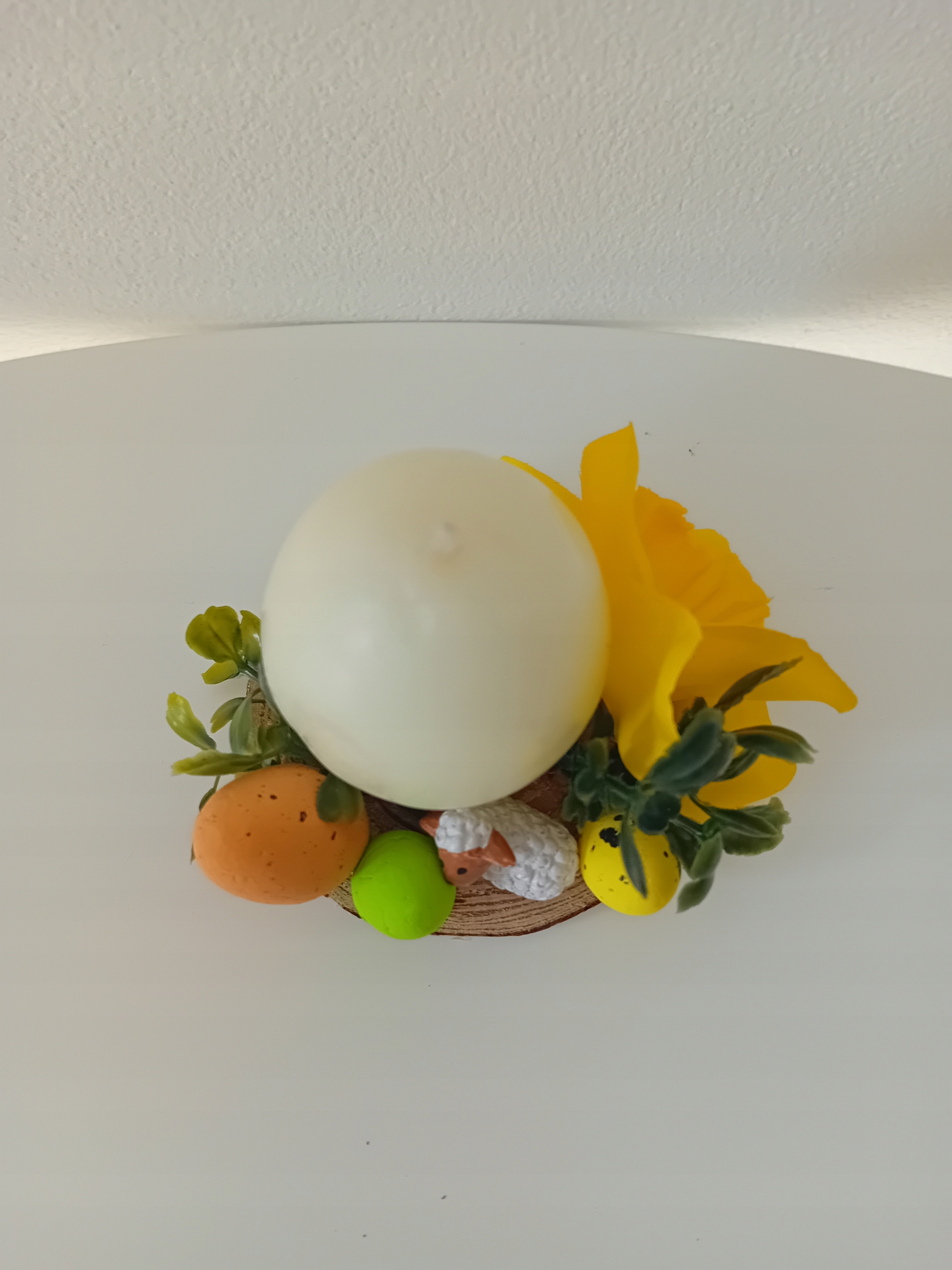 STROIK WIELKANOCNY GLAMOUR DEKORACJA KOMPOZYCJA MINI PLASTER DREWNA ŚWIECA Marka inna