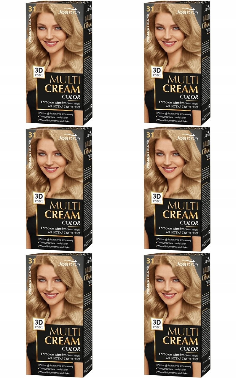 barva na vlasy Joanna 31 Pískově blond, 6 Ks