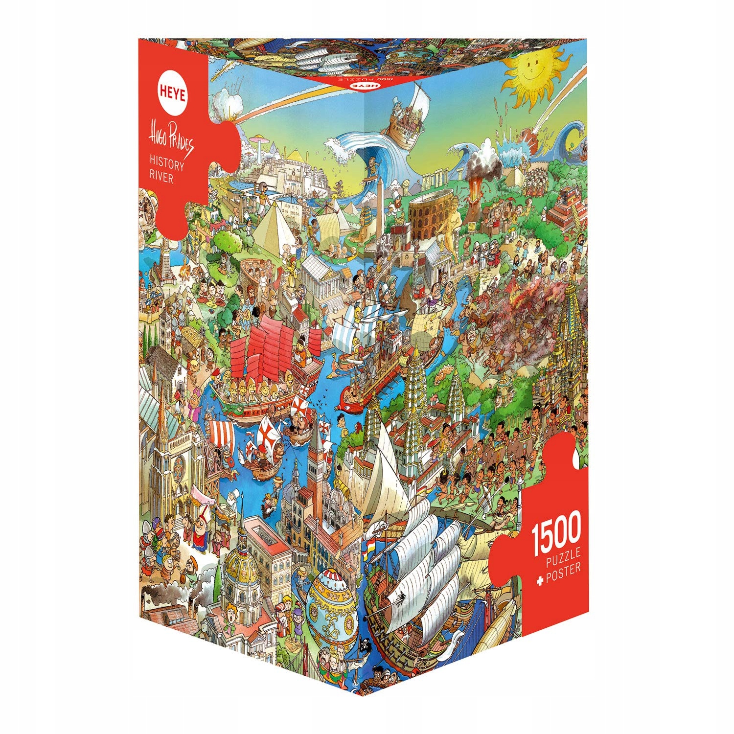 Puzzle 1500 elementów. Rzeka historii, Prades plakat Heye