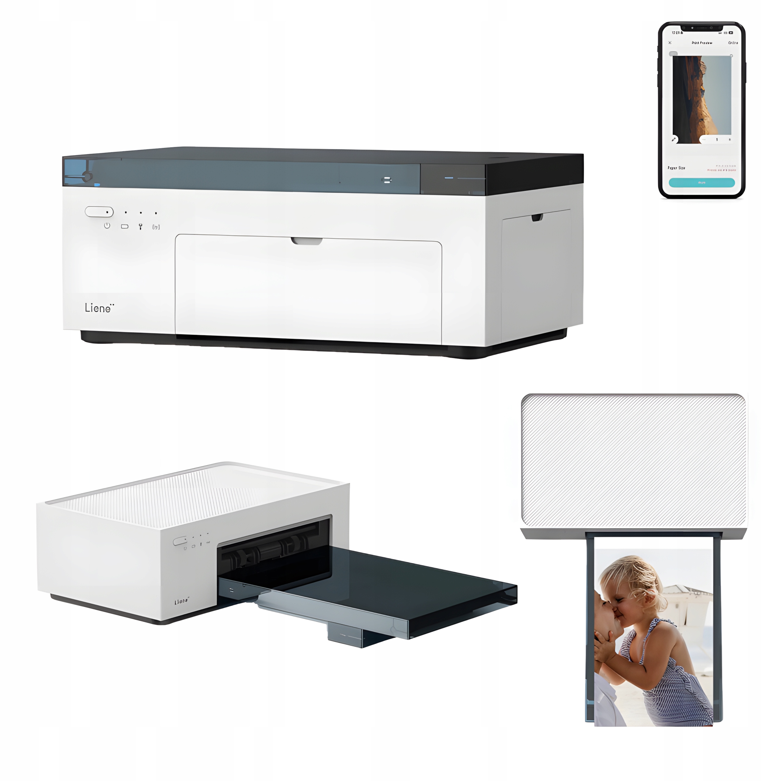 Liene M200 Amber Přenosná WiFi tiskárna pro fotografie Usb-c 300DPI Fotografie