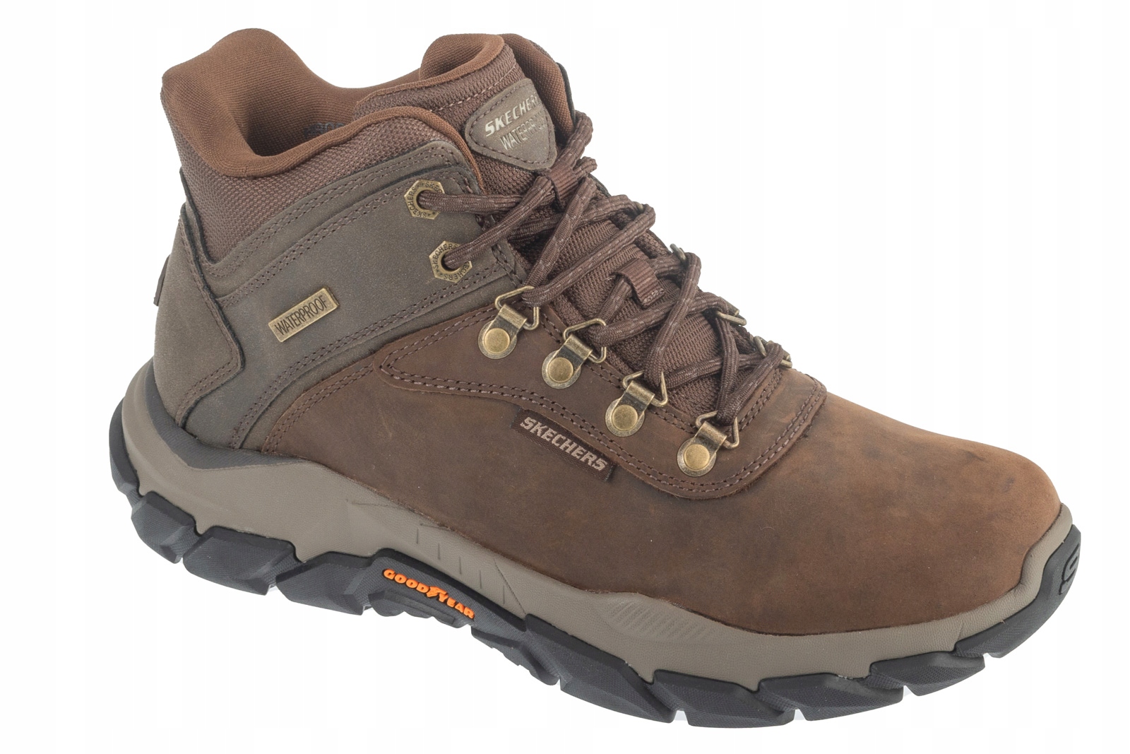 Skechers Santoro Relic (44) Pánské zimní kožené boty, hnědá barva