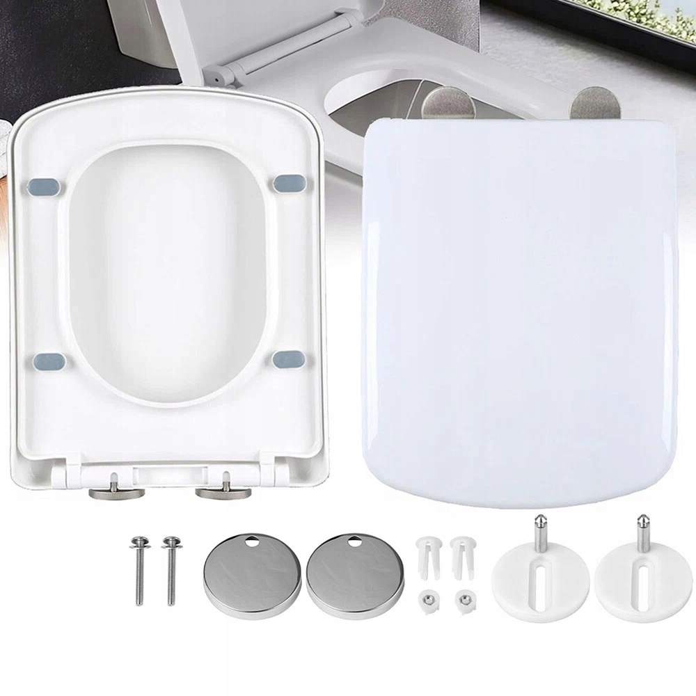 2x Wc sedátko s pomalým sklápěním Obdélníkové 35x45 záchodové